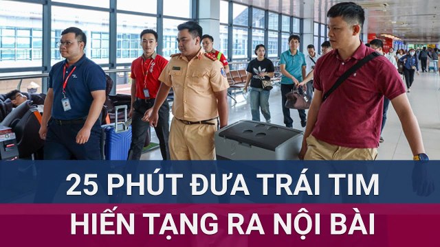 Cảnh sát giao thông Hà Nội vận chuyển trái tim hiến tặng từ Bệnh viện Bạch Mai đến sân bay Nội Bài