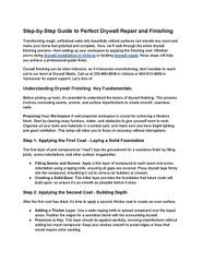 Step-by-Step Guide to Perfect Drywall Repair and Finishing
