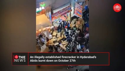 Massive fire burns down illegal cracker shop in Hyderabad  Diwali