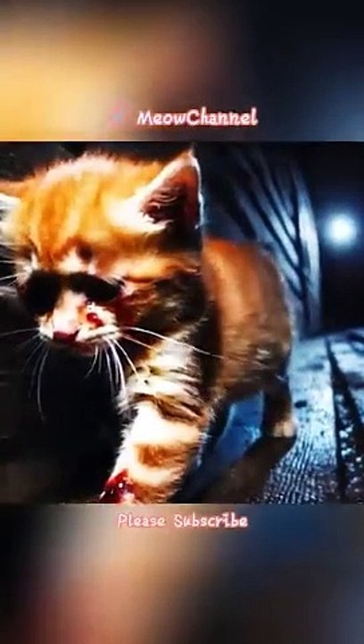 The alcoholic father kicked the kitten out of the house_ but a dog saved the kitten(360P)