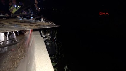 Motosikletiyle kanala uçtu