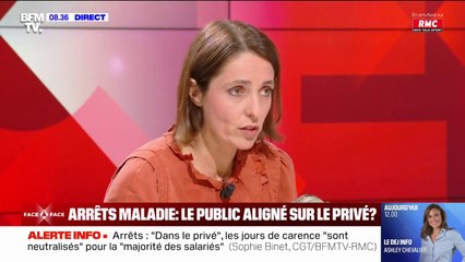 Arrêts maladie: Sophie Binet (CGT) demande "d'arrêter le fonctionnaire bashing"