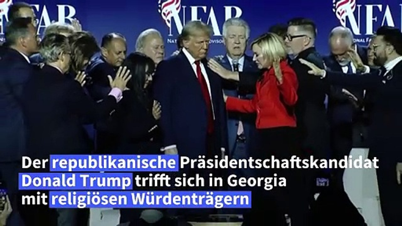 Religiöse beten für Trump und legen ihm die Hände auf