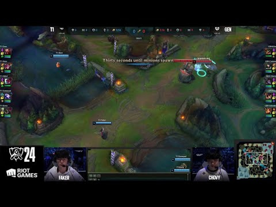 Highlights | T1 vs. GEN - Game 1 | 2024 Worlds | Semi Finals