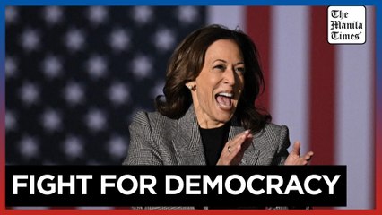 'We're not about the enemy within,' Harris tells a Michigan rally