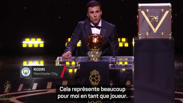 Ballon d'Or - Rodri : "Je n'ai jamais pensé gagner ce trophée"