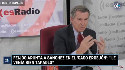 Feijóo apunta a Sánchez en el 'caso Errejón': "Le venía bien taparlo"