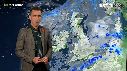 Met Office Tuesday morning weather forecast 29/10/2024