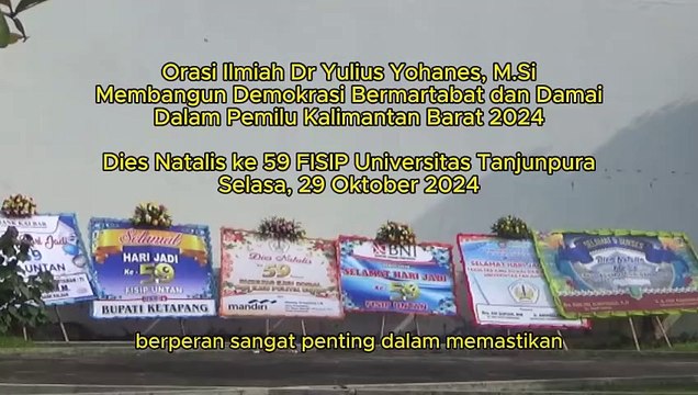 Politisasi SARA dan Politik Uang Dua Tantangan Yang Utama Harus Kita Atasi dengan Bekerjasama Erat Antar Pemerintah, Lembaga Penyelenggara Pemilu, Tokoh Agama dan Masyarakat, kata Dr Yulius Yohanes, M.Si di Untan,Pontianak, Selasa, 29 Oktober 2024