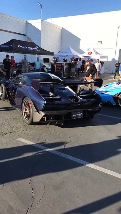 Mclaren Senna parking next to a lamborghini Centenario