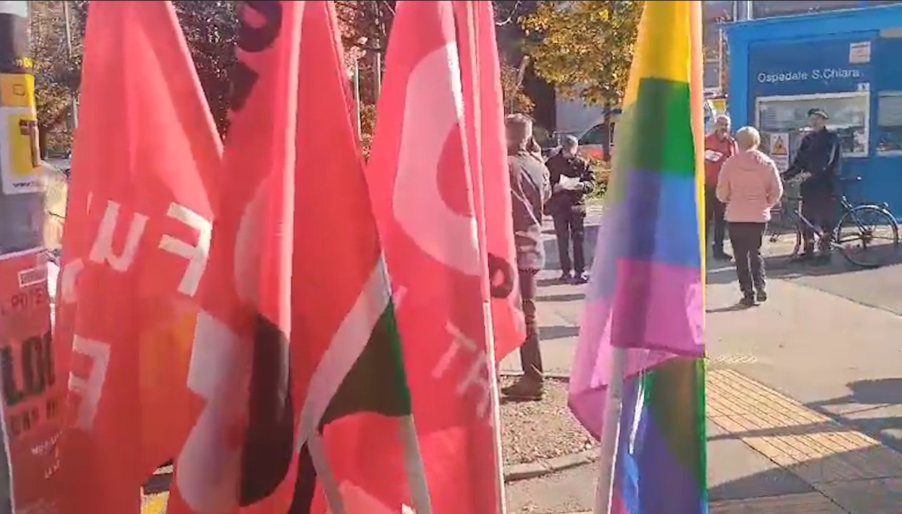 La Cgil protesta al Santa Chiara per i tagli alla sanit? pubblica