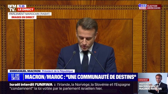 Le Maroc jouera toujours un rôle à part , déclare Emmanuel Macron devant le Parlement marocain