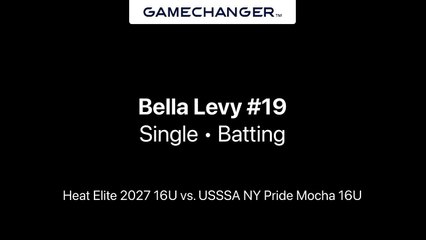 Bella Levy Single vs. USSSA NY Pride Mocha 16U