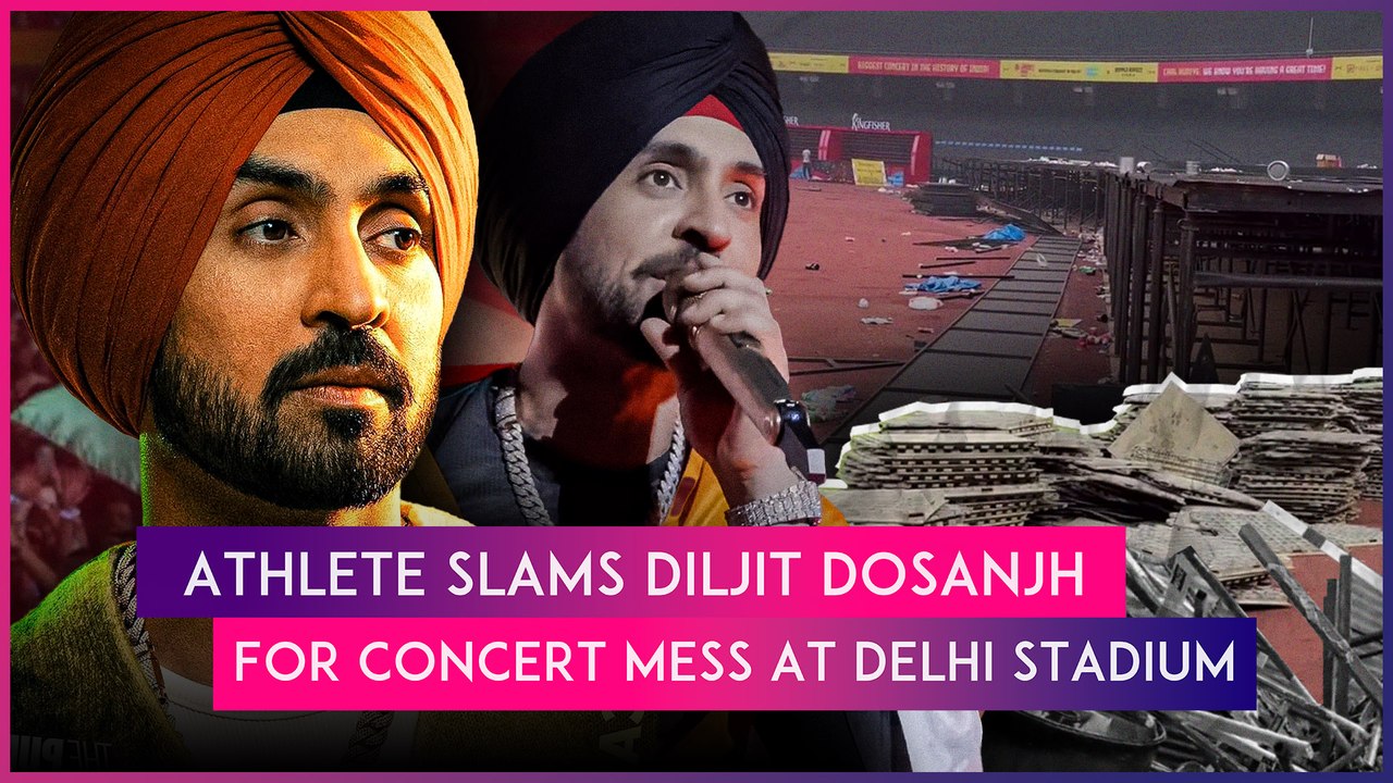Delhi Stadium Left In Disarray After Diljit Dosanjh's Concert; Angry Athlete Shares Video Of Damage