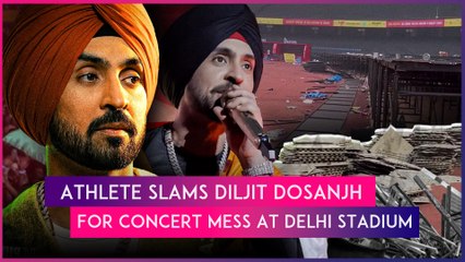 Delhi Stadium Left In Disarray After Diljit Dosanjh's Concert; Angry Athlete Shares Video Of Damage