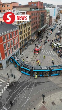 Tram crashes into store in central Oslo, injuring four people