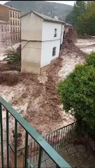 Las lluvias torrenciales arrasan el centro de Letur (Albacete)