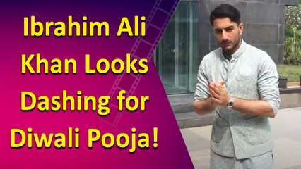Ibrahim Ali Khan Dazzles in Traditional Attire at Dharma Productions' Diwali Pooja ✨