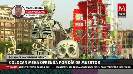 Comienza la instalación de ofrenda por Día de Muertos en el Zócalo de la Ciudad de México