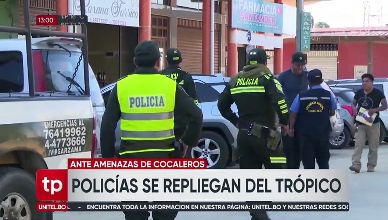 100% de los policías del trópico se repliegan hacia Cochabamba y se suspende la atención en los bancos de esta región