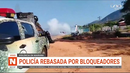 Así fue rebasada la policía por bloqueadores en Mairana