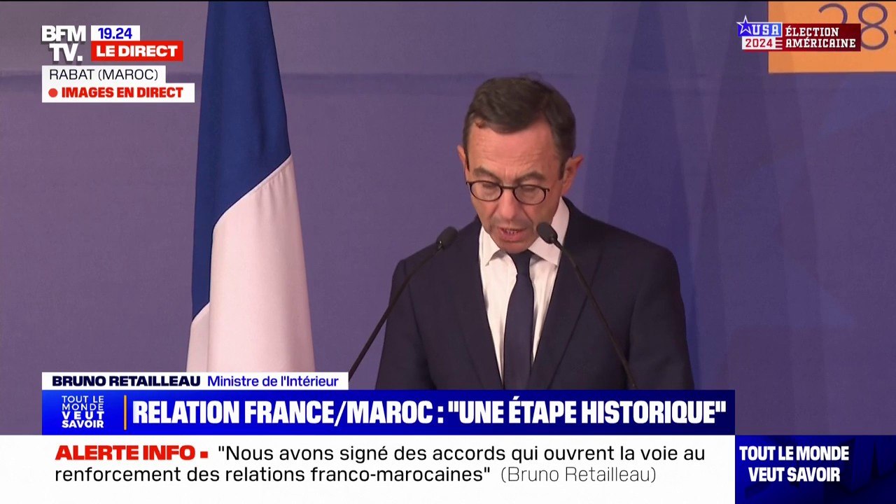 Expulsion des immigrés sous OQTF: depuis le Maroc, Bruno Retailleau assure qu'un accord a été trouvé "pour raccourcir les délais" d'extradition