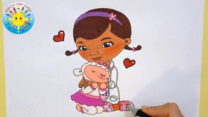 Have fun coloring  Doc McStuffins and Lambie !!! Colorea la Doctora Juguetes y Lanitas !!!