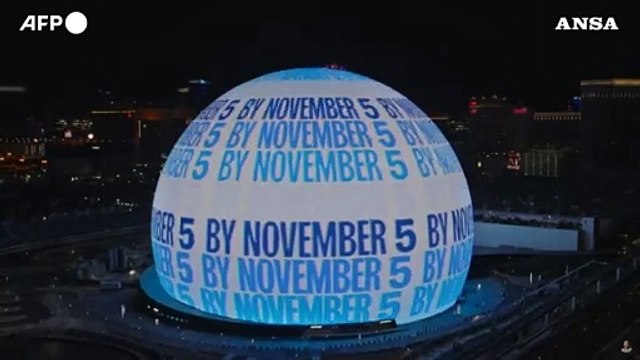 Usa2024, vote Harris-Walz proiettato sullo Sphere di Las Vegas