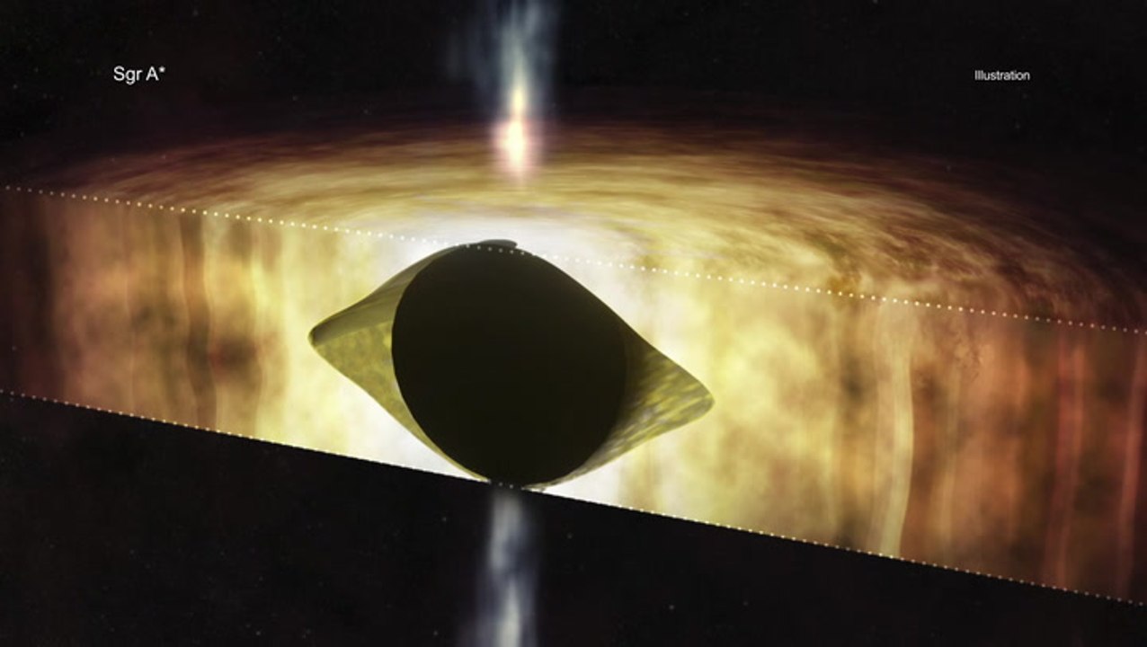 Milky Way's Black Hole:  May Be Spinning Football-Shaped Spacetime Warp