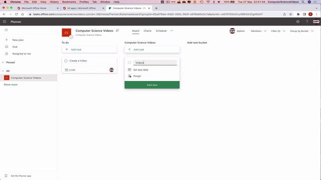 How to USE Microsoft Planner for Office 365 On a Mac - Tutorial 3 - Create a Bucket - Basic Tutorial