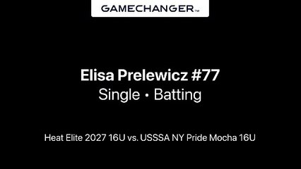Elisa Prelewicz Single vs. USSSA NY Pride Mocha 16U