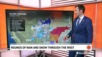 Rounds of snow and rain move through the interior West
