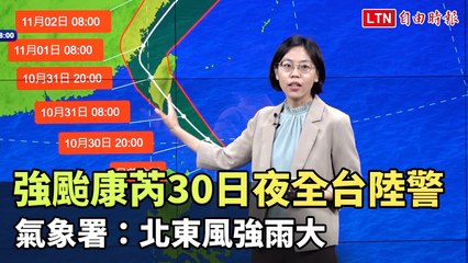 強颱康芮來襲：今晚全台陸警，北東風強降大雨🌧️