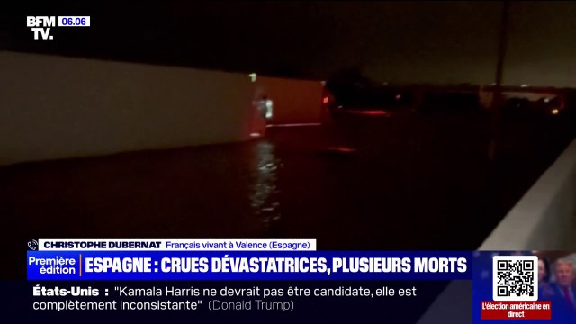 Crues en Espagne: Nous avons de justesse eu le temps de monter sur un pont , explique un Français à Valence