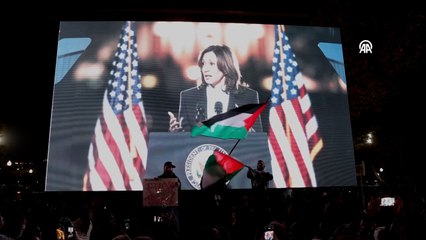 Washington’da seçim mitingi düzenleyen Harris’e Gazze protestosu