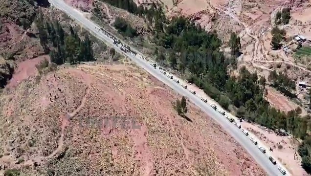 Imágenes aéreas del operativo de desbloqueo en Cochabamba