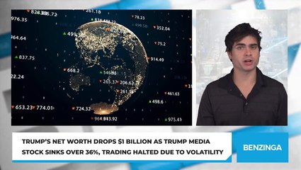 Trump's Net Worth Drops $1 Billion As Trump Media Stock Sinks Over 36%, Trading Halted Due to Volatility