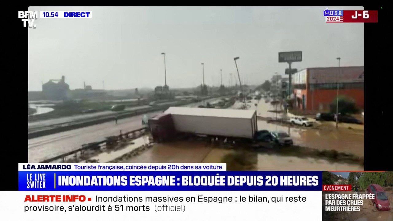 "J'ai vu des voitures couler": une touriste française témoigne des crues en Espagne