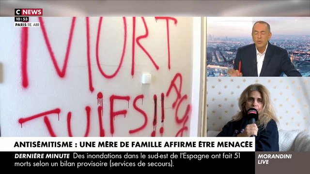 Tags antisémites et croix gammée - Une mère de famille affirme être menacée depuis plusieurs semaines dans son immeuble: Morandini Live était en direct avec elle ce matin - VIDEO