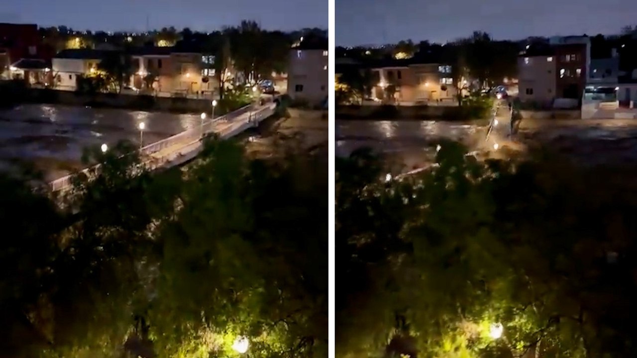 Un puente se derrumba por la intensidad de las lluvias en Picaña (Valencia)