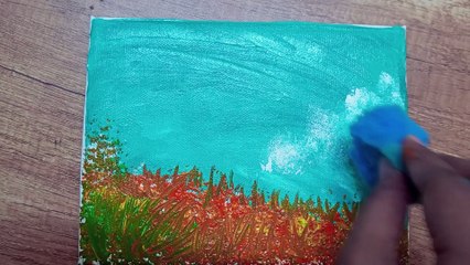 easy acrylic painting for beginners #canvaspainting #abstractpainting #asmr #acrylicpainting