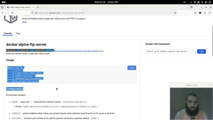 an FTP server on a docker container