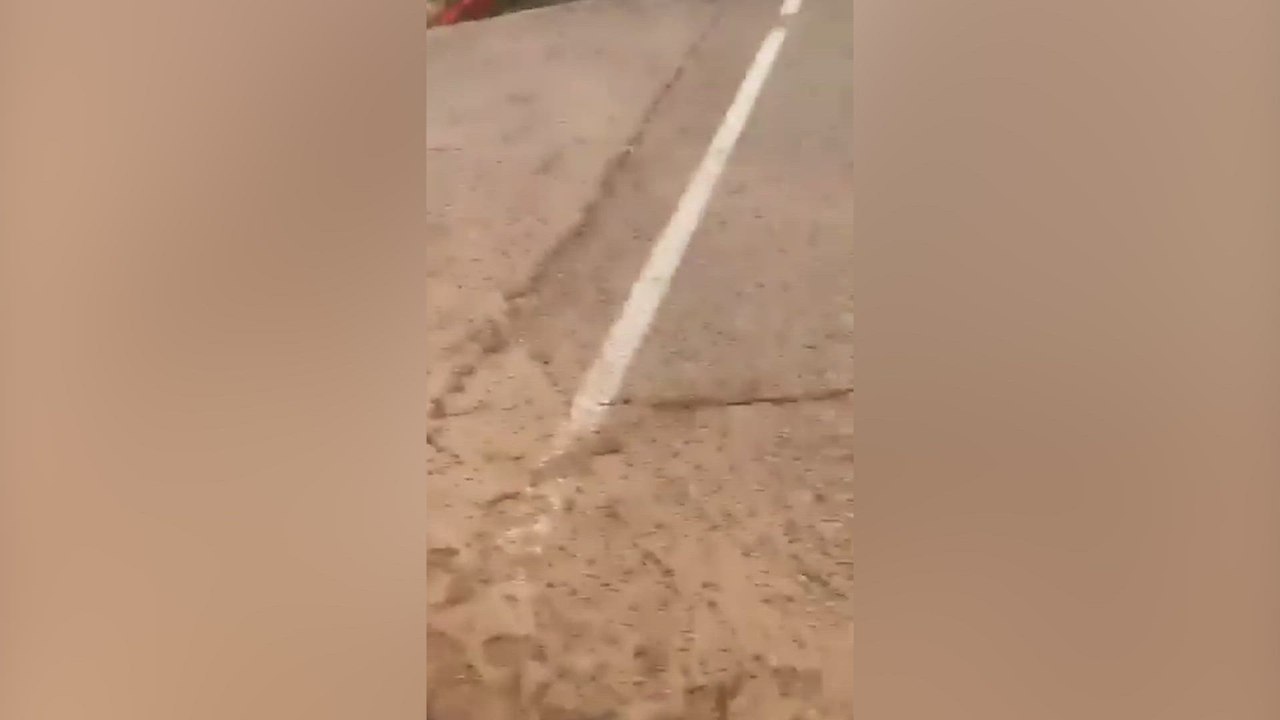 Daños tremendos en la vía principal de acceso al circuito Ricardo Tormo de Valencia