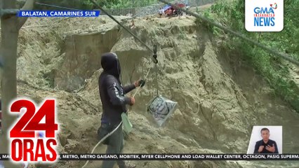 Pagtawid sa mga bangin, sinusuong ng mga residente para makakuha ng ayuda | 24 Oras