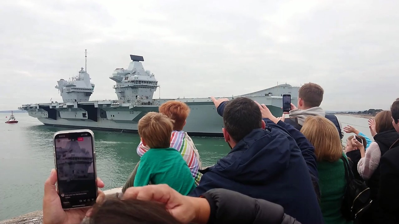 HMS Prince of Wales makes triumphant return to Portsmouth