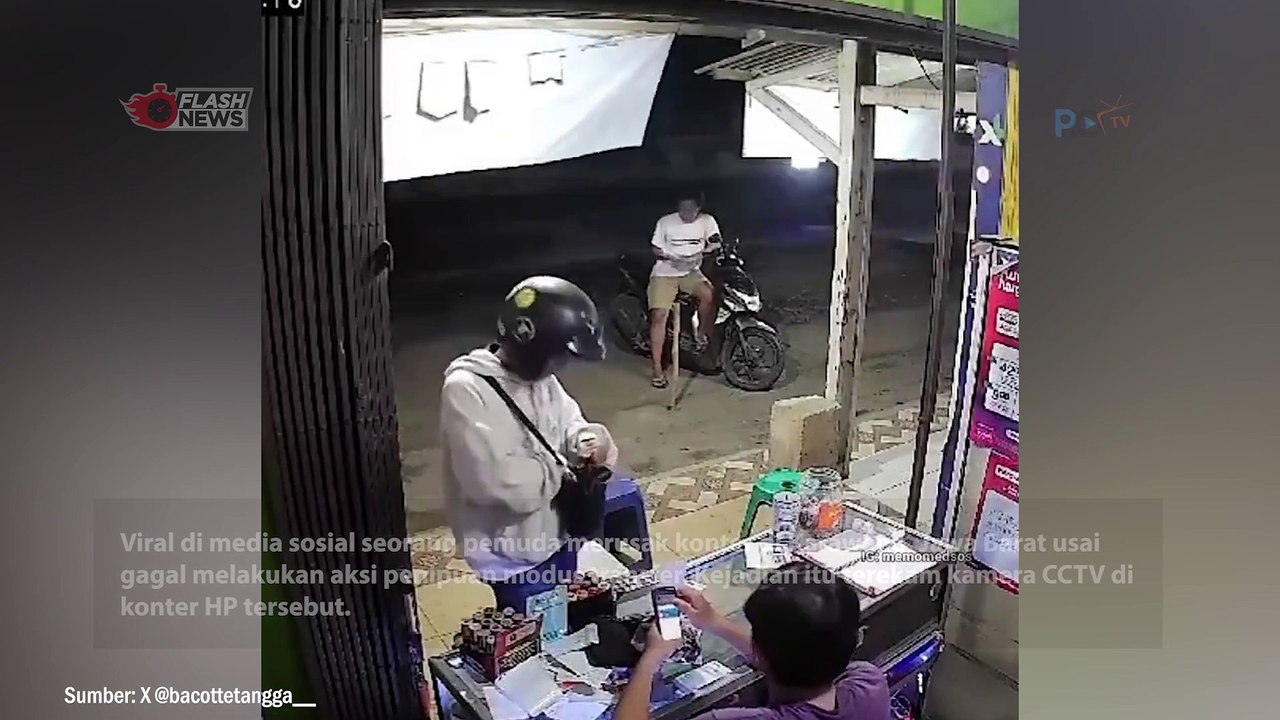 Viral! Pemuda Mengamuk dan Merusak Konter di Karawang Usai Modus Transfer Dulu Gagal