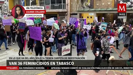 Tabasco registra un total de 36 femicidios en lo que va del año