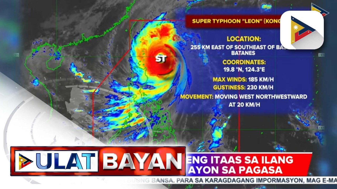Super Typhoon Leon, napanatili ang lakas; Signal Number 5, posibleng itaas sa ilang bahagi ng bansa ayon sa PAGASA