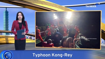 Taiwan Coast Guard Rescues Crew of Chinese Ship as Typhoon Kong-Rey Approaches