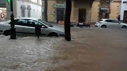 Fuertes inundaciones en Jerez de la Frontera por la DANA que atraviesa España